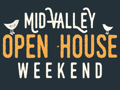 Mid-Valley Open House Weekend logo birds door logo