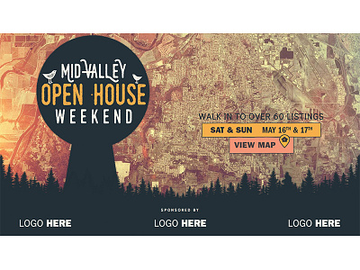 Mid-Valley Open House Weekend Pushdown Ad birds filter key keyhole logo map satellite trees