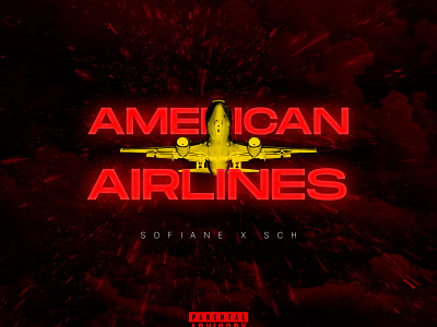 American Airlines airlines airplane album art album cover american cover design gold hip hop photoshop plane rap red