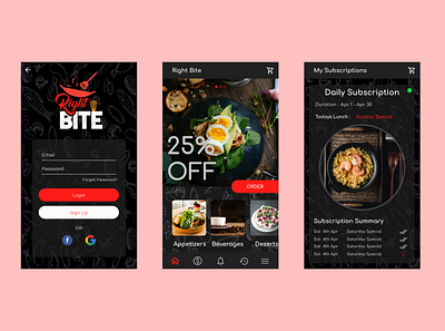 Desktop 3 android app ui design food app restaurant app
