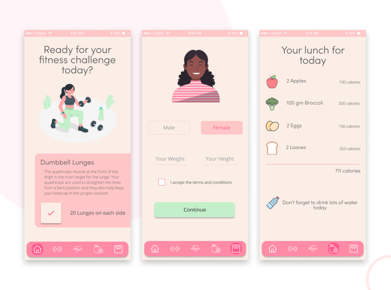Fitness App UI by Ali Akber on Dribbble