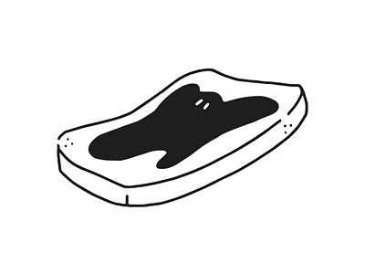 GhostJam blackandwhite bread ghost illustration jam minimal pen sketch