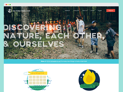 Van Buren Youth Camp – Home Page fun illustrations summer summer camp web design website