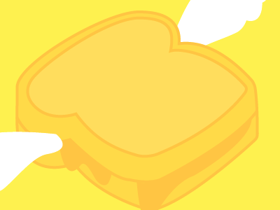 Grilled Cheese Angel design icon yellow
