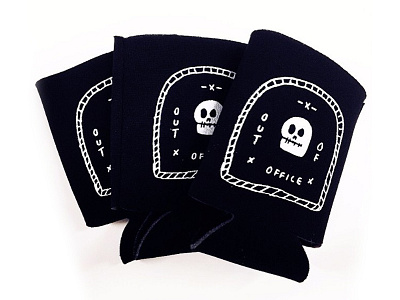 Out of Office Koozies illustration koozies skull