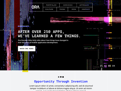 ORA Interactive website mock design illustration ui ux website