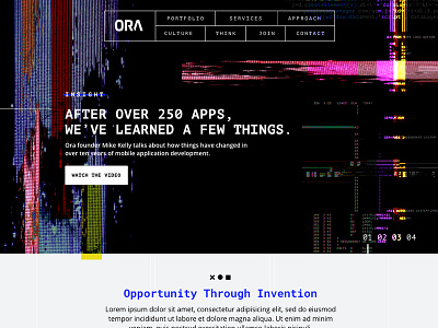 ORA Interactive website mock