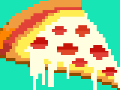Pizza Club Poster #1 8bit cute food illustration party pizza print