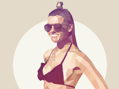 Sunny portrait in lowpoly design illustration lowpolyart polygon vector