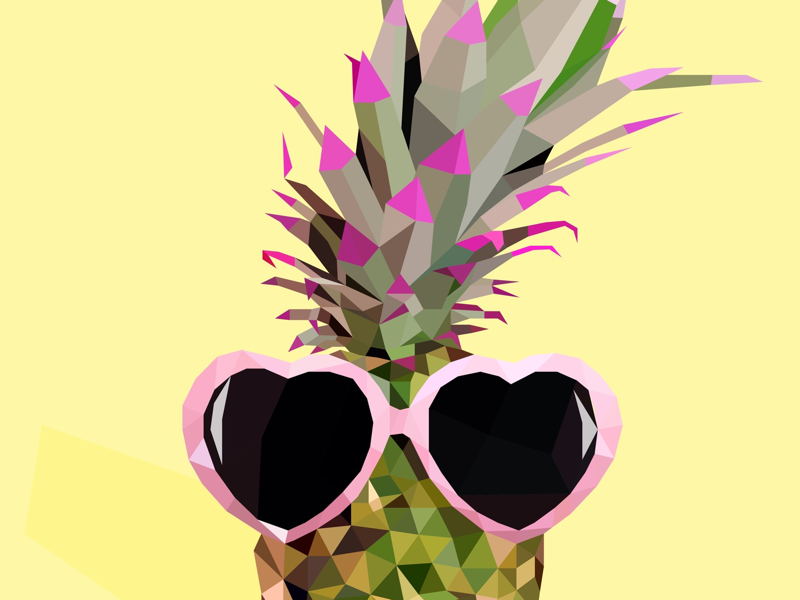 Pineapple love illustration design draw art pineapple lowpoly