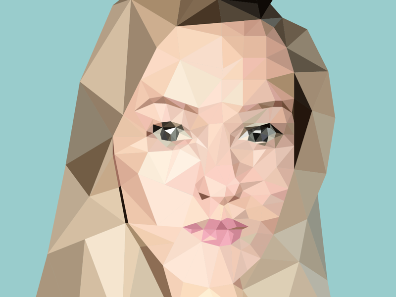 Girl in vector face portrait drawing polygon vector illustrator illustration design art lowpolyart lowpoly