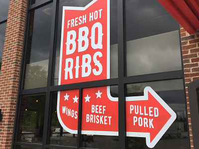 Martin's BBQ Window Decal arrow arrow sign bbq decal fresh glass decal graphics grocery outdoor pulled pork restaurant retail ribs sign supermarket vintage vinyl vinyl decal window wings