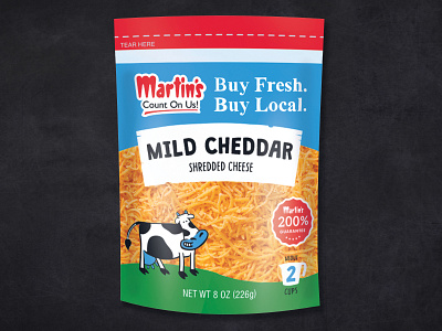 Martin's Cheese Packaging Redesign cheddar cheese cpg design food fresh graphic design grocery grocery store illustrator packaging packaging design retail supermarket
