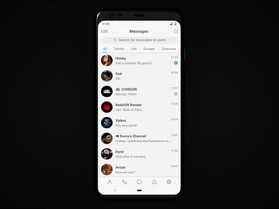 Messanger UI affter effects animation cinema 4d design interface motion motion design motiongraphics redshift ui