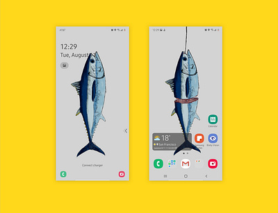 Yellow fin tuna illustration wallpaper