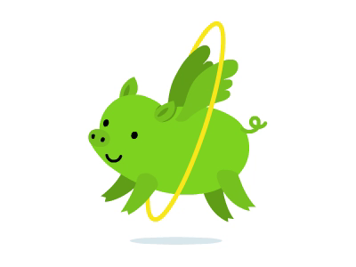 Flying Pig - loading screen animation vector