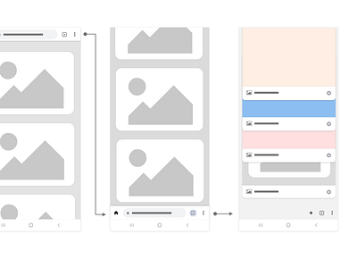 Managing tabs with one hand app ui ux wireframe