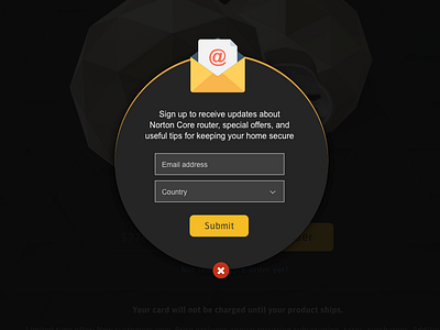 Sign up for updates design mockup ui