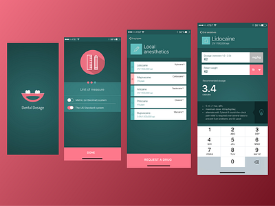 Dental Dosage dentist design medical app mockup ui