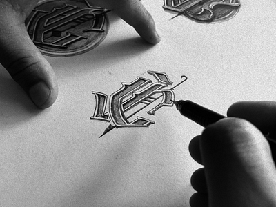 JC Monogram Sketch craftsmanship handmade lettering logo logotype monogram sketch type vintage