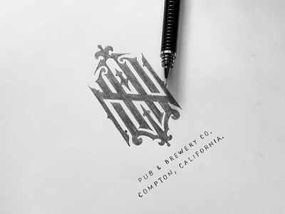 NWA Monogram sketch branding handmade illustration lettering logo monogram sketch type typography vintage