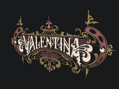 Valentina Tattoo - Vector branding craftsmanship design donzorrito handmade lettering logo logotype typography vector vintage