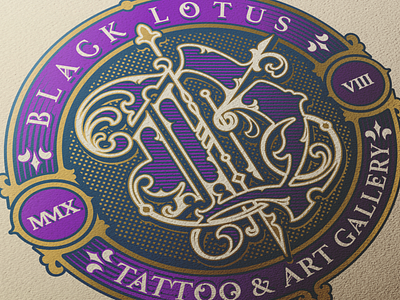 Black Lotus Monogram branding design handmade lettering logo logotype monogram type typography vector vintage