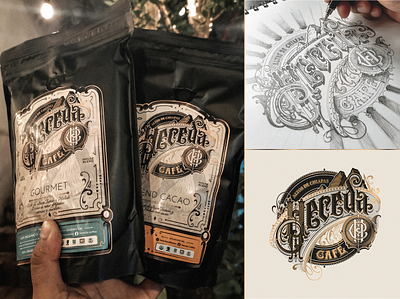 Hereda Café branding coffee design donzorrito labeldesign lettering logo logotype packaging typography