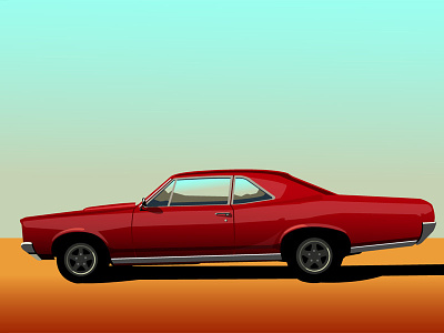 GTO car digital illustration vector