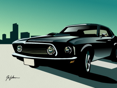Mustang art artwork auto concept illustration retro