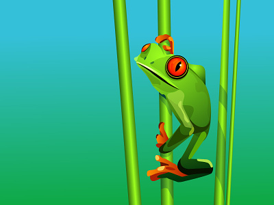 Treefrog green illustration nature treefrog vector
