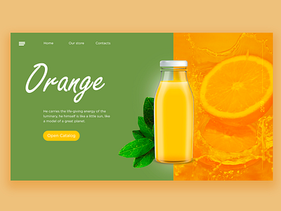 Orange juice concept branding design juice landing landingpage logo minimal web