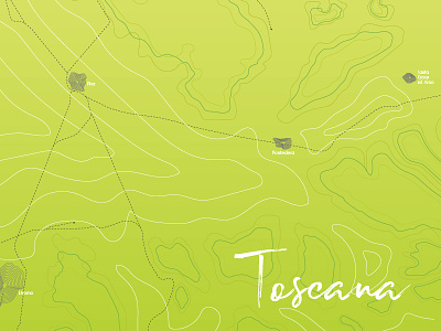 Tuscany Abstract Topographic Map