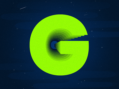 36 Days of Type - G 36 days of type 36 days of type g g galaxy green lettering space stars typography