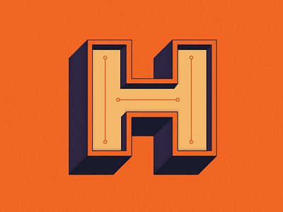 36 Days of Type - H 36 days of type 36 days of type h h lettering mechanic orange type typography