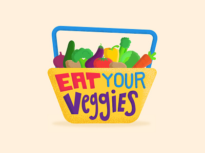 Hello Veggies! basket color design food hand letter health illustration keto lettering typography veggies wellness