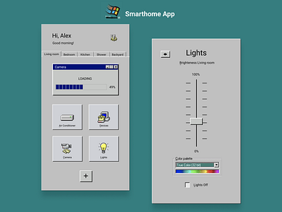 Windows 95 Smarthome app app concept mobile app smarthome ui windows windows 95