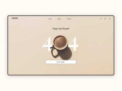 404 page for coffee company @art @coffee @minimalism @ui @ux