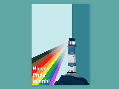 Pride Month design illustration illustrator lighthouse minimalist poster pride rainbow vector
