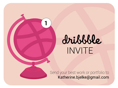 dribbble invite dribbble invite flat illustration giveaway globe illustration illustrator invite giveaway invites