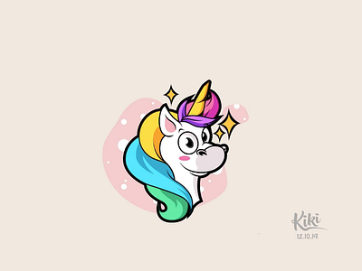 Sparkly Unicorn cartoon graphics illustration mascot unicorn vector