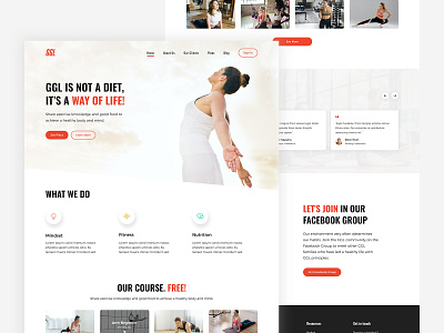 GGL Website branding clean exploration gym health ui web design website website design yoga