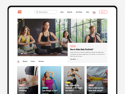 GGL Website - Blog blog clean dailyui ggl health red ui webdesign website website design yoga