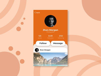 User Profile 006 clean dailyui flat design illustration mobile orange profile ui design uiux user user profile