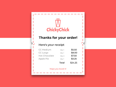 Email Receipt 017 app clean dailyui design email receipt emaill fastfood food modern order simple ui design uiux