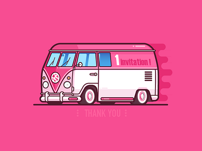 Thanks Dribbble for Gift of Invitations ai bus invite