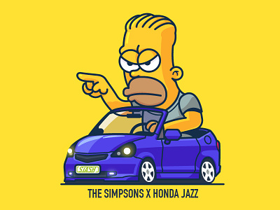 The Simpsons X Honda Jazz car fit honda jazz simpsons