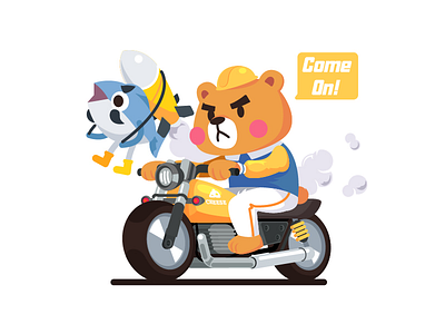 MrBear &MrFish (Come On) bear fish hondacb moto