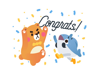 MrBear & MrFish (Congrats) bear congrats fish happy