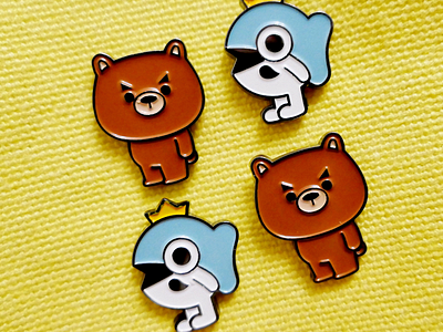 Mr Bear/Fish Brooches